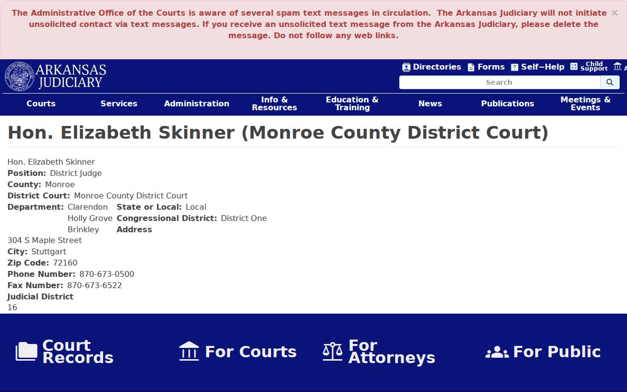Monroe County District Court profile for municipal court warrant routing